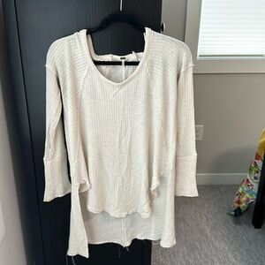 Flowy cream, free people sweater.